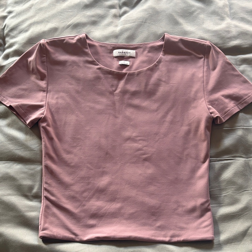 Babaton Dusty Rose Short Sleeve Contour Tee